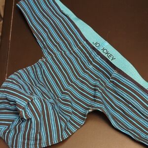 Jockey Teal and Black Striped Briefs